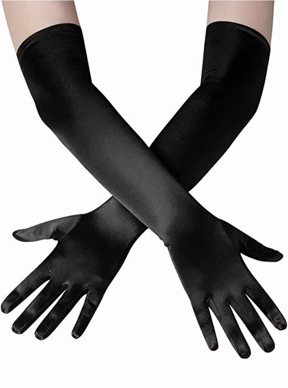 Stretchy Long Opera Gloves Party Satin Gloves Adult Size Elbow Length Wedding US