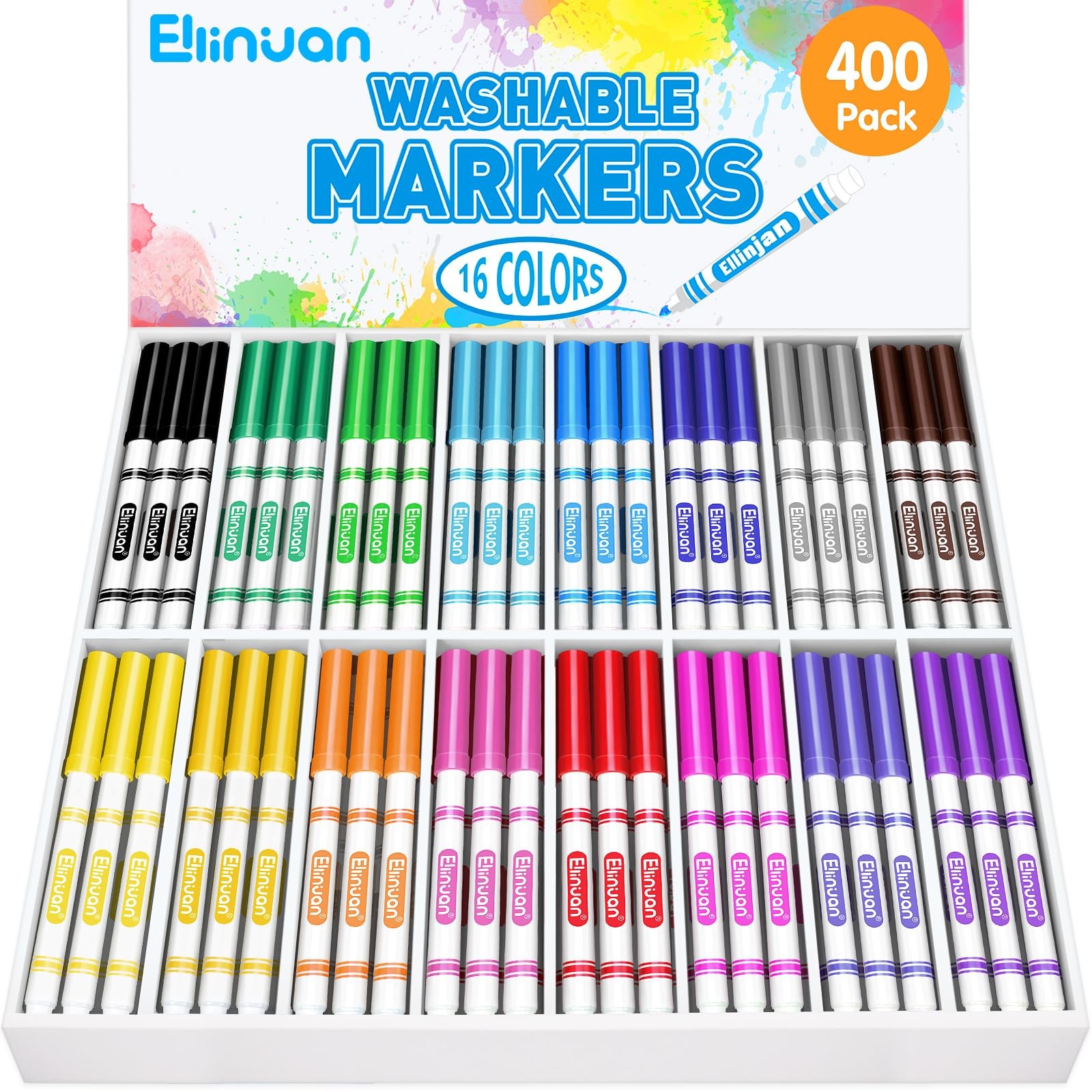 Bulk, 16 Assorted Colors, Colored Thin Marker With...
