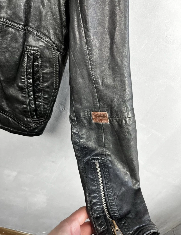 G-Star Hermans Leather Jacket Size L  - Image 2 of 4