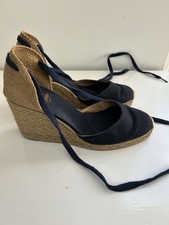 Castaner Carina Navy Espadrille Wedges UK 6