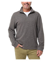 Dockers Men's Quarter Zip Regular Fit Textured Fabric Pullover Gray Size L