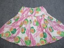 Vintage Lilly Pulitzer Skirt Womens Medium Pink Green Alligator Lily Pad Lined