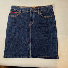 Vintage Tommy Jeans Juniors Denim Skirt Size 9 Y2K Logo 5 Pockets