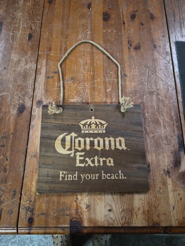 Corona Extra Wood Sign 12"x24" Beach Find Your Mancave Bar Decor
