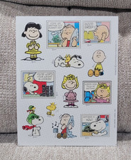 Vintage 80s Hallmark Snoopy Peanuts Woodstock UFS Comic Strip Sticker Sheet Rare