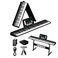 TERENCE V20 Digital Piano, 88 Keys, Foldable, Touch-Response Keyboard, 4-Unit Sp