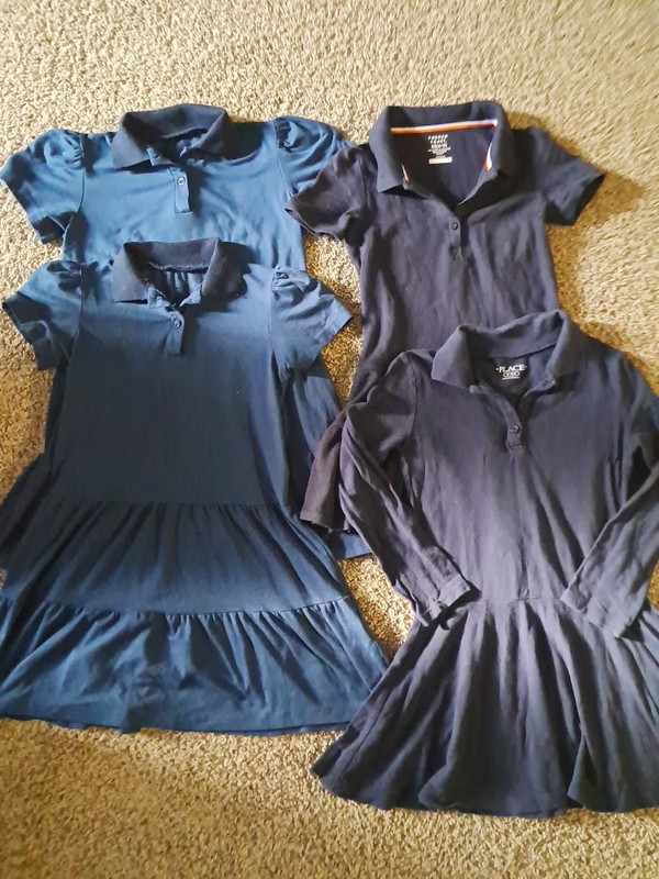 4 School Uniform Dresses Size 5/6. Blue. Excellent condition Lightly used.girls.