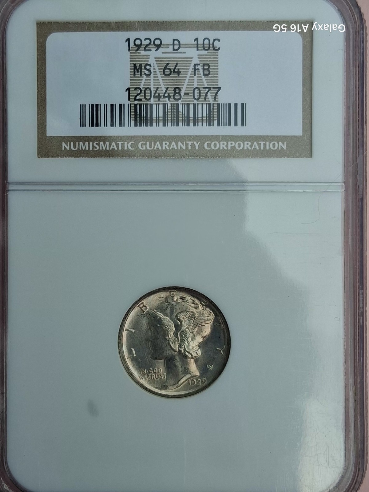 1929 D Mercury Dime NGC MS64 FB  Old School Holder.
