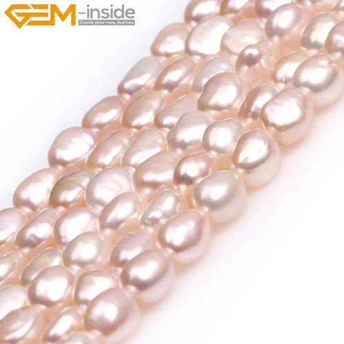 Freshwater Pearl Gemstone Rice Loose Beads For Jewelry Making 15" 5-6x6-8mm - Picture 25 of 196