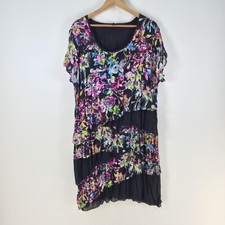 Taking Shape dress plus size 18 shift black floral short sleeve round neck108975