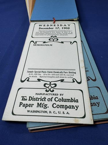 31 DEZ 1902 TINTENLÖSCHER District of Columbia Paper Co. Proben GESAMTER Monat!!! - Bild 9 von 17