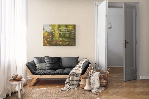 Ölgemälde 60x90 C.Monet Seerosenteich japanische Brücke Reproduktion Öl Leinwand - Bild 2 von 5