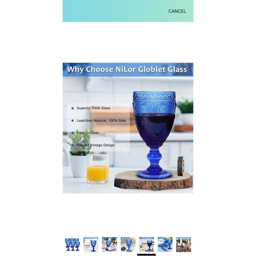 Elegant Cobalt Blue Elephant Glassware Set of 6 by NiLor- Dishwasher Safe - Picture 6 of 9
