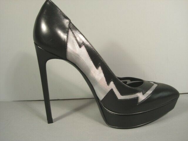 DÉCOLLETÉ CLASSICHE SAINT LAURENT YSL IN PELLE NERA IN RETE JANIS PLATEAU PUNTA A PUNTA 38