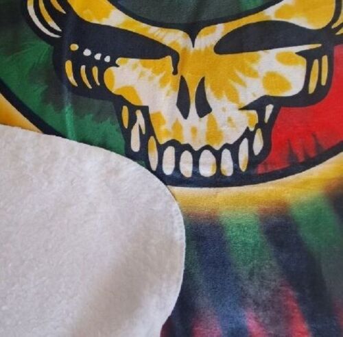 New Rasta Steal Your Face Grateful Dead Skull Thick Fleece Throw Gift Blanket - Picture 2 of 3
