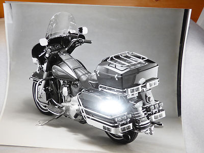 2 - 8X10 HARLEY DAVIDSON BLACK & WHITE PHOTO of 1984 FLHT