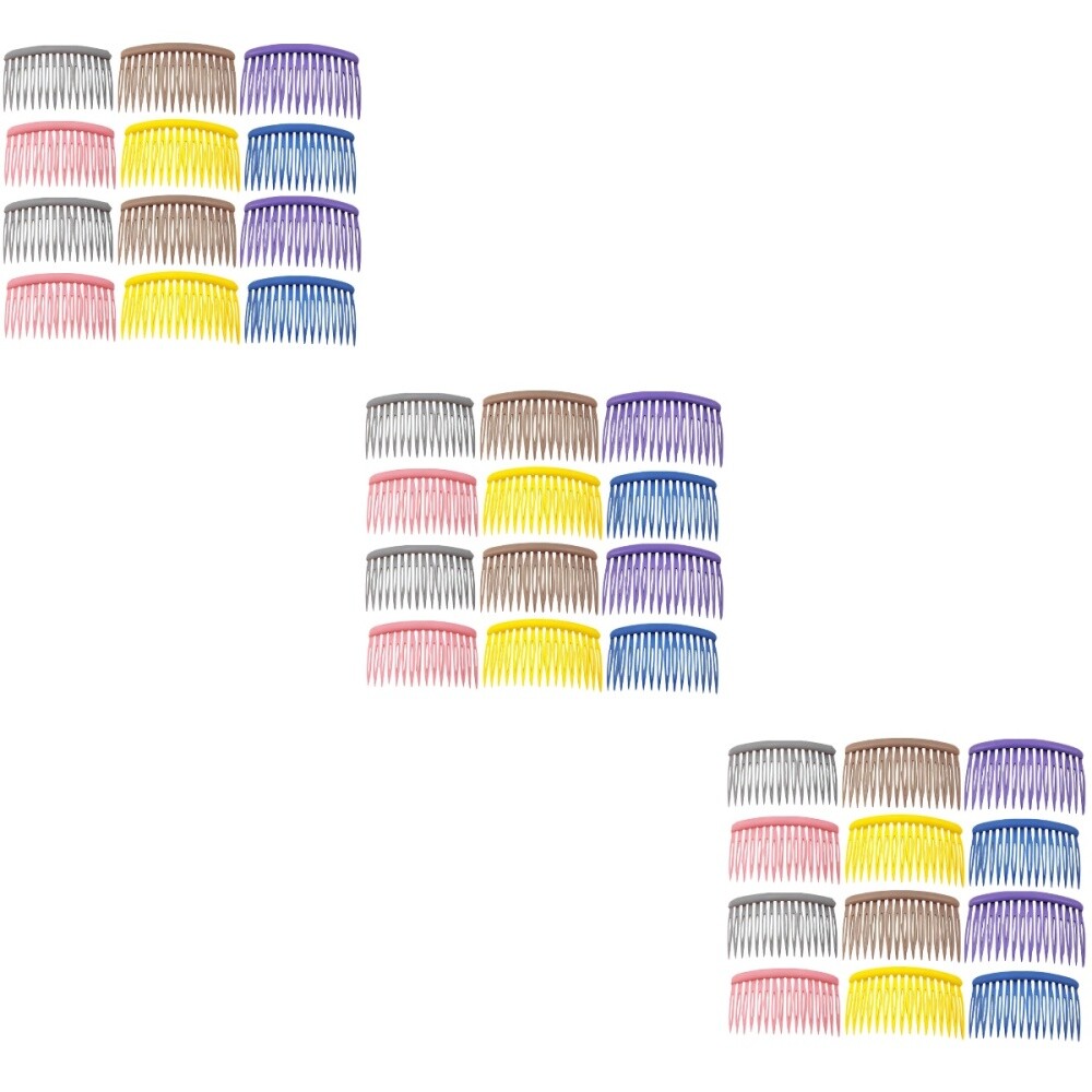 36 Pcs Resin Plastic Scrub Hair Comb Miss Clip Combs Flower Clips for
