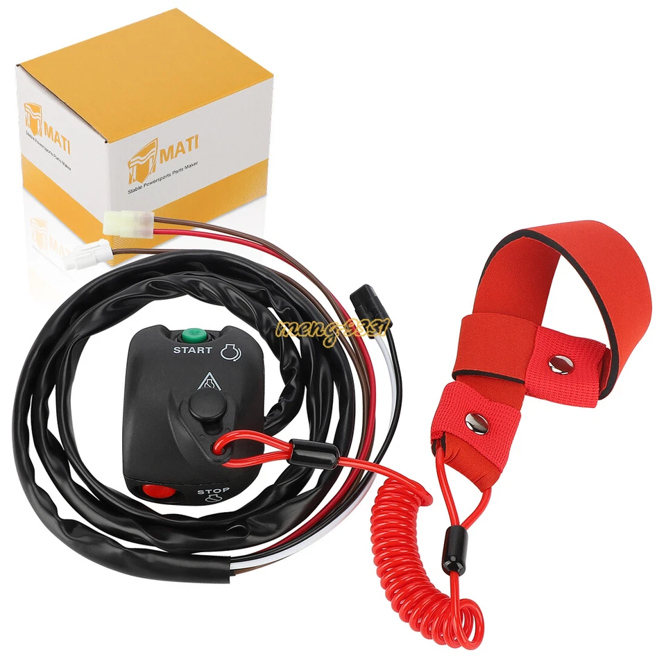 Interruptor de parada de arranque de manillar con cordón para Yamaha Waverunner XLT1200 XA1200 Foto 2 de 4