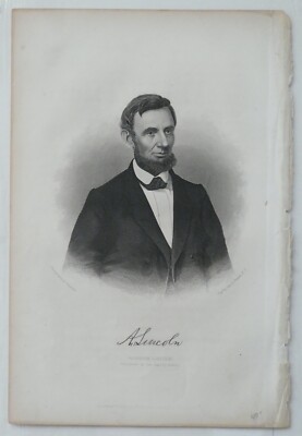 Engraved by Geo E Perine NY Portrait of Lincoln from Fredricks Photography 1860s