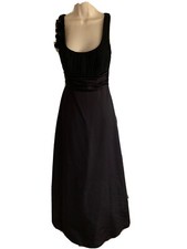 David's Bridal Bridesmaid ball gown A-line Black taffeta side fabric floral 4
