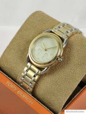 NEW Tory Burch Two Tone Silver Gold Miller Ladies Watch