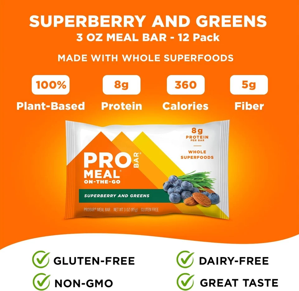 Probar Meal Bar Superberry And Greens 3 Oz pacote com 4 - Imagem 4 de 4