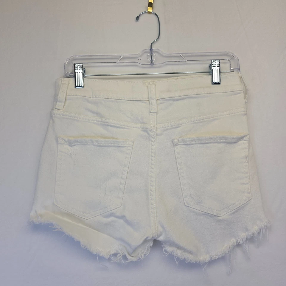 Pantalones Cortos Y2KExpress Mujer 2 Blancos Tiro Alto Cordones Desgastados Corte Foto 2 de 4