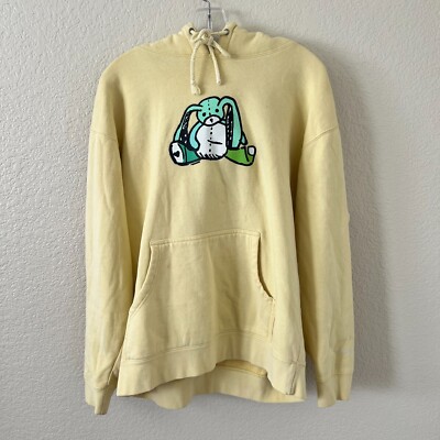 Emma Chamberlain Rabbit Yellow Biggie Big Cotton Hoodie Long Sleeve Size L 