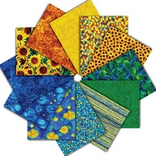 Feline Drive Fabric Fat Quarter Bundle SUNFLOWER SYMPHONY - 12 FQs