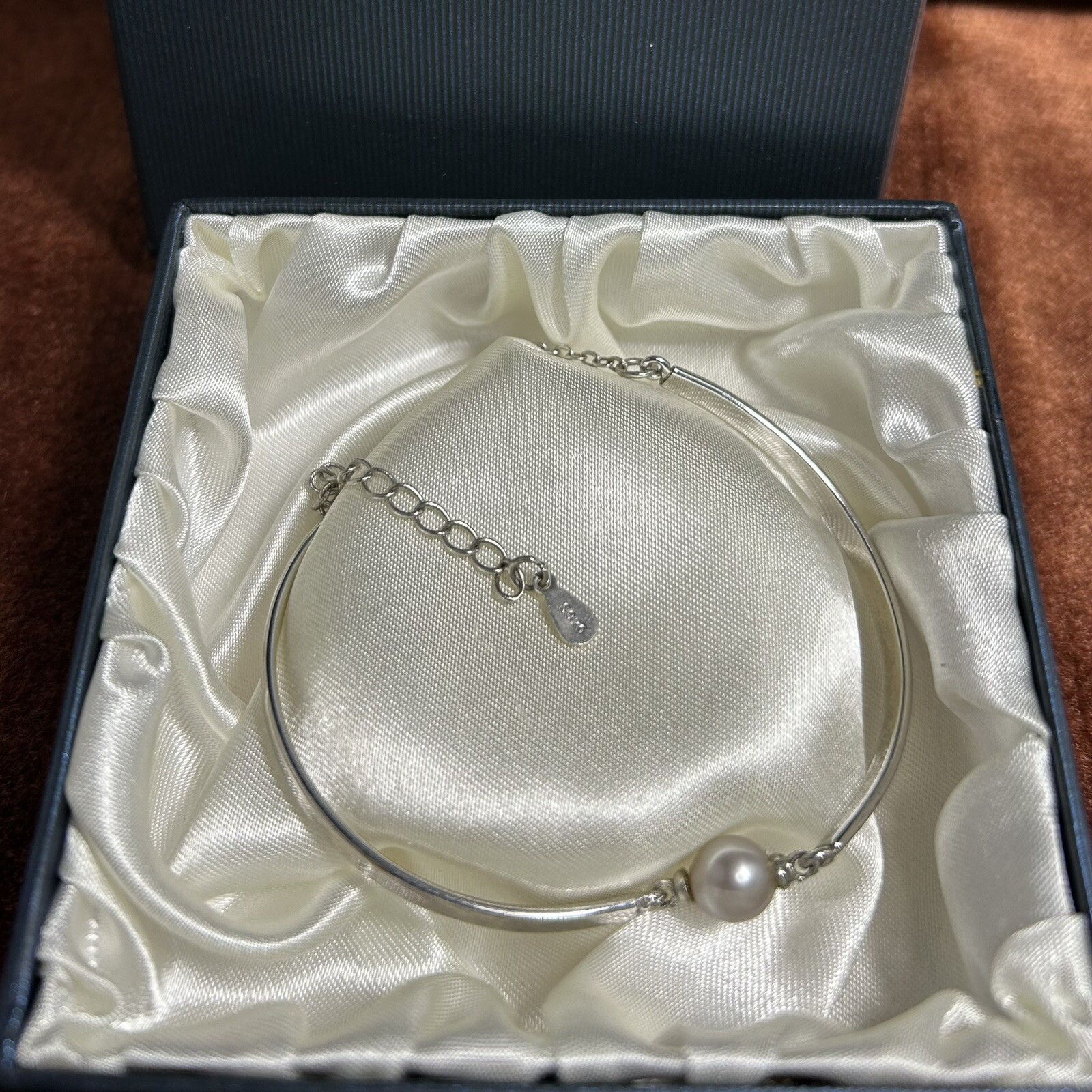 925 Sterling Silver Freshwater Pearl Adjustable Chain Bracelet-image