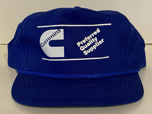 VINTAGE CUMMINS ENGINE CO. BLUE SNAP BACK TRUCKER HAT BALL CAP
