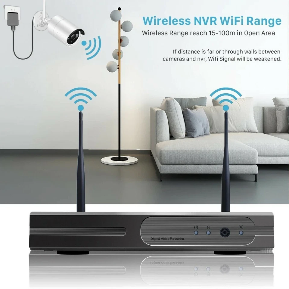 4CH Wireless NVR CCTV H.265 Full HD 720 Outdoor IP Camera - Image 2 of 4