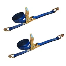 2 Pack Heavy Duty 2" x 30' Ratchet Tie Down Strap w/J Wire Hook WLL 3333 LBS