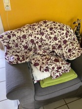 Ektorp 3er Sofa Bezug - hovby -      mit schwarzen Blumen    - .