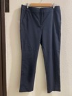 ANN TAYLOR LOFT Dark Blue Print "MARISA SKINNY" Pant Size 10 (28" Inseam) — photo 1