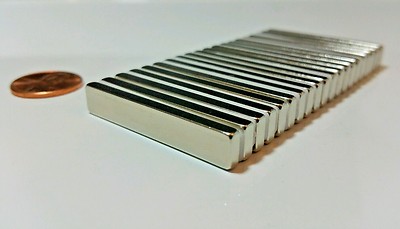 10 NEODYMIUM magnets 1-1/2'' × 1/4'' × 1/8'' Strong Rare Earth magnets. N52 Grade