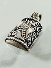 Vintage 925 Sterling Silver Open Work Ornate Design Slide Pendant