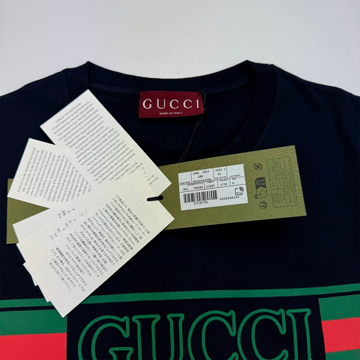 GUCCI Men's Logo Print Cotton T-Shirt Short Sleeve Size M | eBay