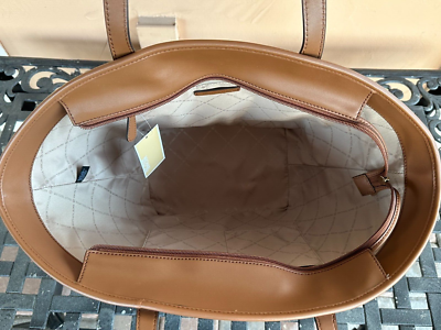 MICHAEL KORS KIMBER LARGE TOP ZIP SHOULDER TOTE BAG CANVAS NATURAL