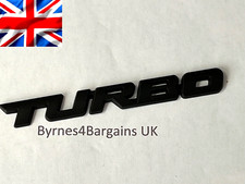 Black Turbo Badge Decal Sticker Emblem Metal 3D Styling UK seller