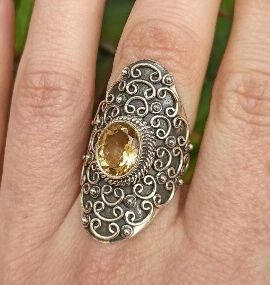 Anello etnico chic in argento con ametista - , gioielli unici