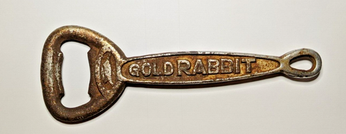 Vintage Gold Rabbit Bottle Opener Japanese Advertising Chrome Metal ...