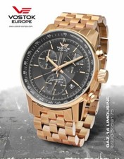 Vostok Europe GAZ 14 Grand Chrono Quarzo con Trigalights 6S30-5659175b NUOVO!!