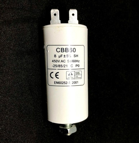 SIMPSON WESTINGHOUSE ELECTROLUX DRYER RUN CAPACITOR 8uF 2pins 0588400004 0226 - Picture 2 of 2