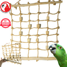 Bonka Bird Toys 2656 Large Hemp Java Cargo Net Rope Ladder Play Gym Parrot Toy