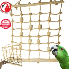 Bonka Bird Toys 2656 Large Hemp Java Cargo Net Rope Ladder Play Gym Parrot Toy