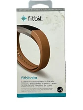 Fitbit Alta Accessory Band, Leather, Camel, Large