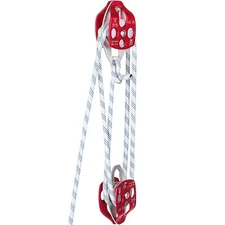Twin Sheave Block and Tackle 7700Lb Pulley System 1/2" 150ft Rigging Rope