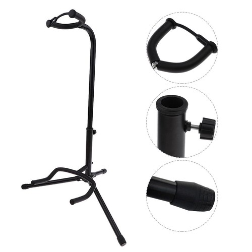 2 Pack Electric/Acoustic Bass Guitar Stand Folding Metal Holder Musician's Gear - Picture 4 of 10