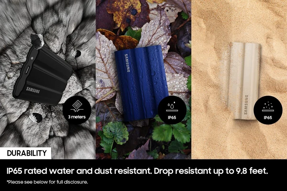 SAMSUNG T7 Shield 2 TB, SSD Portátil 1050 MB/s Gen2 Resistente IP65 MU-PE2T0S/AM Negro Foto 4 de 4